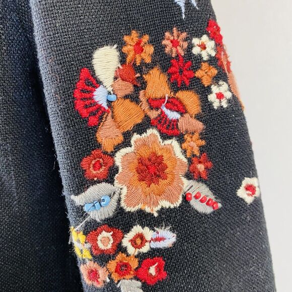 Maeve Size 6 Ellen Black Embroidered Blazer - Picture 7 of 11